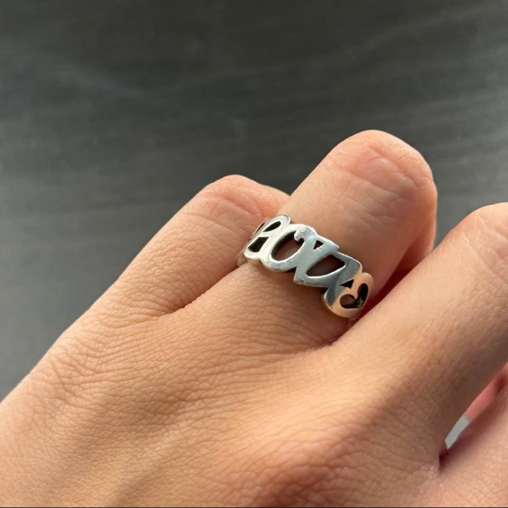 Retired James Avery Love Script Ring - image 1